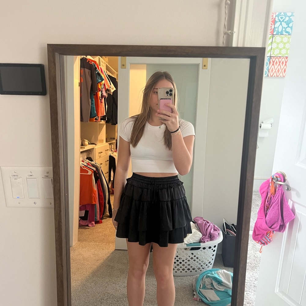 Black ruffle skirt